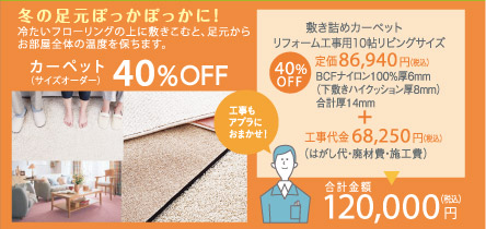 カーペット40％OFF